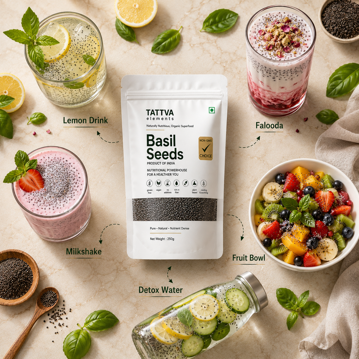 Tattva Elements Premium Basil Seeds
