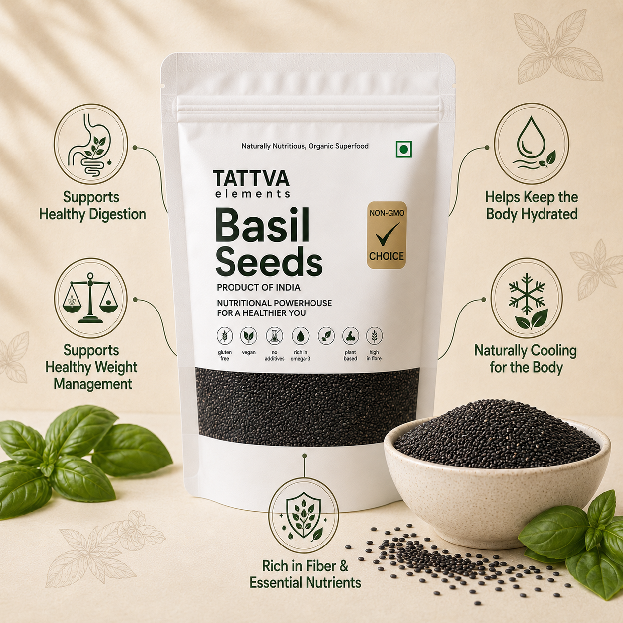Tattva Elements Premium Basil Seeds