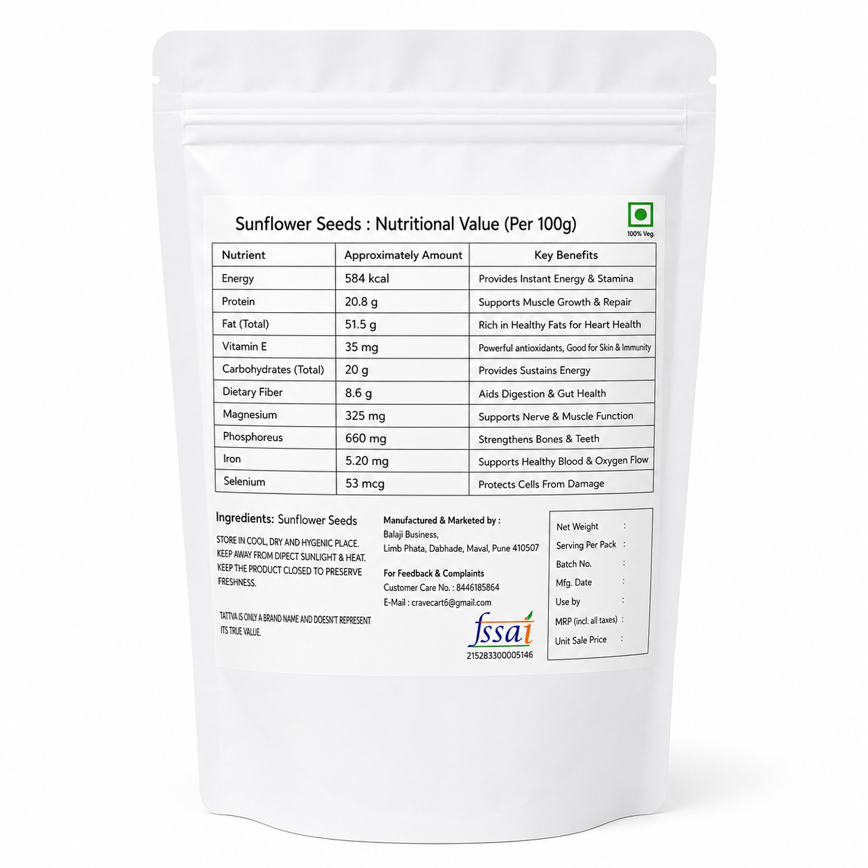 Tattva Elements Premium Sunflower Seeds